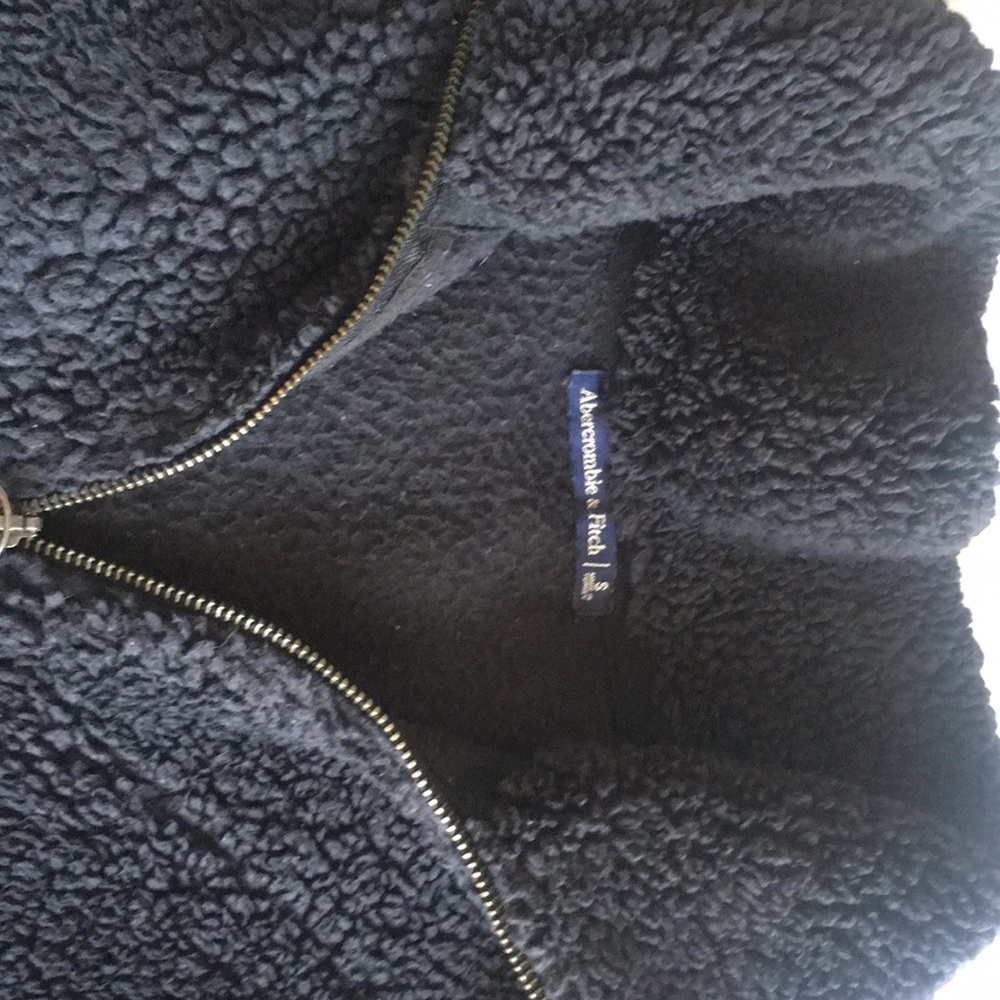 Abercrombie black Sherpa 1/4 zip